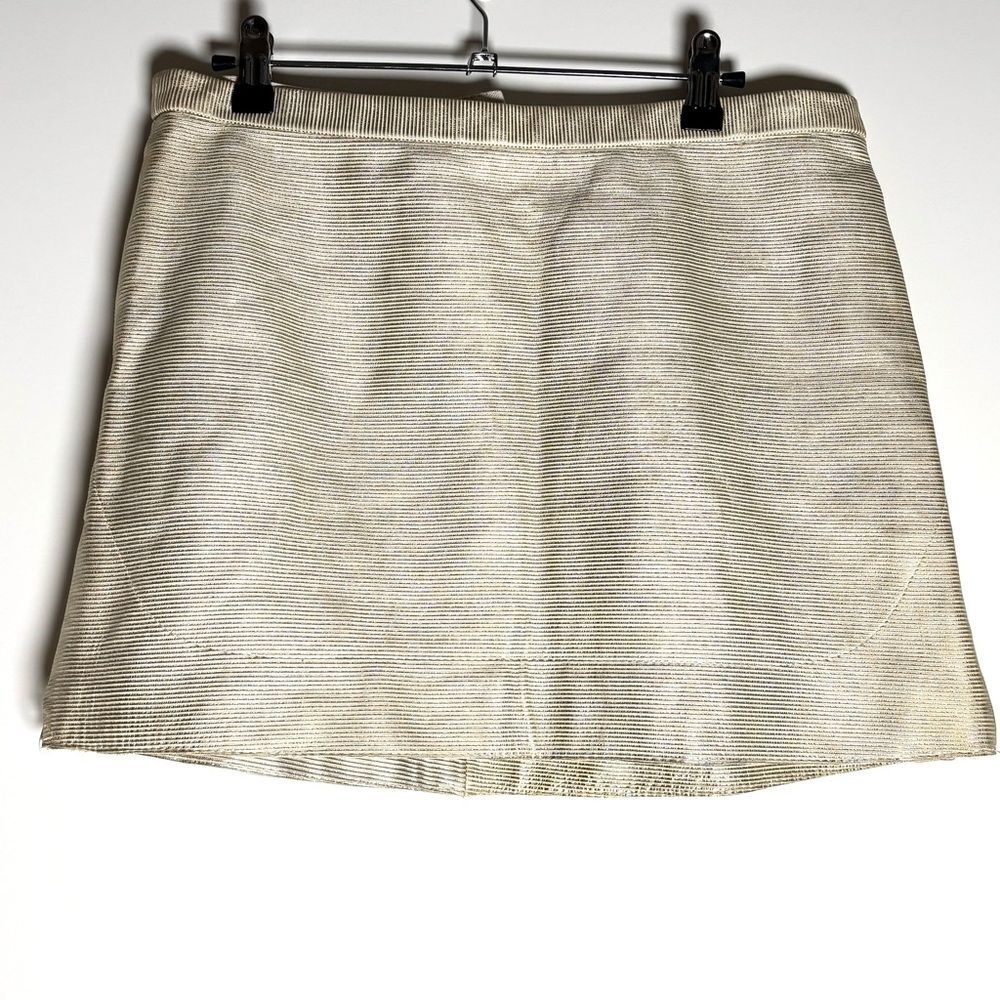 Vintage Marc Jacobs Cream Leather Mini Skirt | Designer